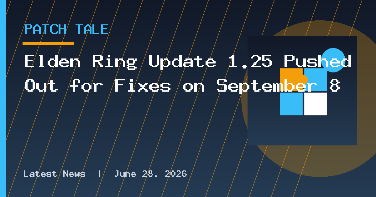 Elden Ring Update 1.25 Pushed Out for Fixes on September 8