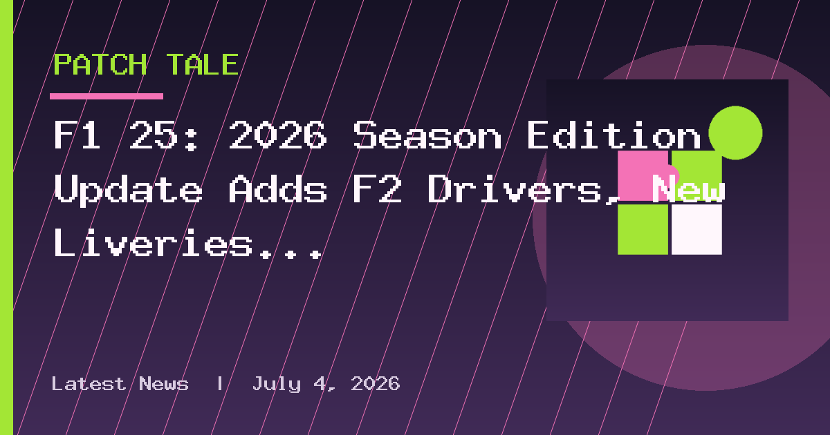 F1 25: 2026 Season Edition Update Adds F2 Drivers, New Liveries and More