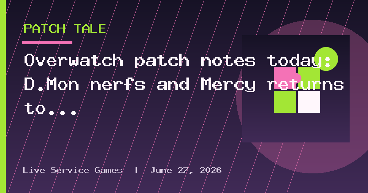 Overwatch patch notes today: D.Mon nerfs and Mercy returns to Stadium