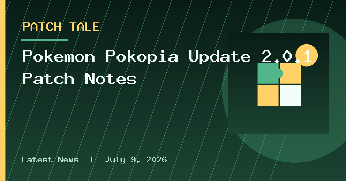Pokémon Pokopia Update 2.0.1 Patch Notes