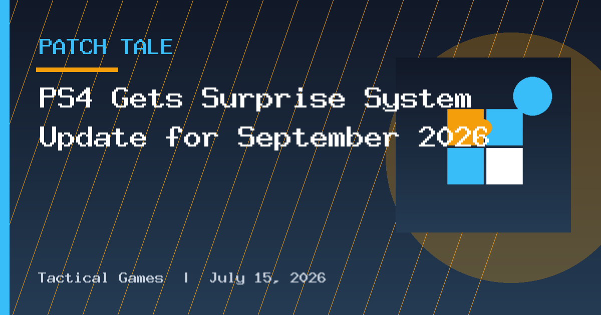 PS4 Gets Surprise System Update for September 2026