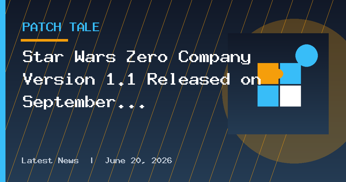 Star Wars Zero Company Version 1.1 Released on September 9 as Update 1.000.003