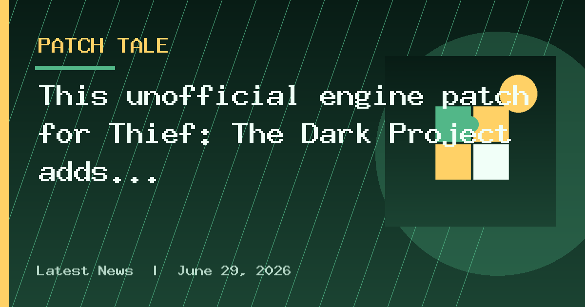 This unofficial engine patch for Thief: The Dark Project adds a huge new feature